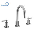 Aquacubic Widespread 3-hole Health Brass Body Bathroom Basin Faucet